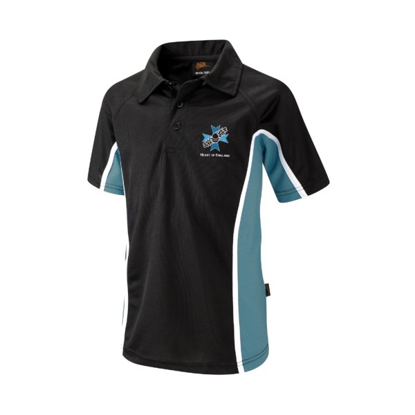 Heart of England Sport's Loose Fitted Polo Shirt (Falcon) - Black / Teal Shop
